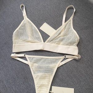 KITH Cream Bralette and Thong Set